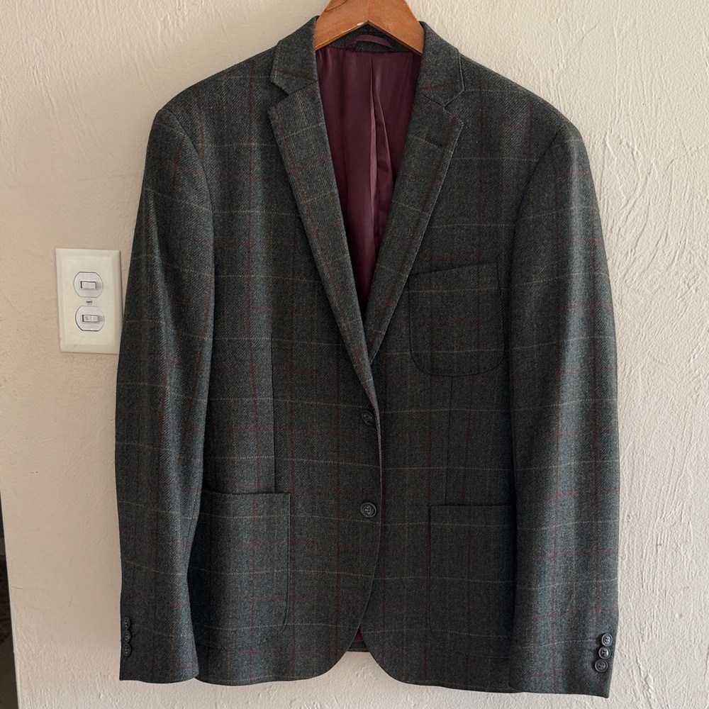 Frank & Oak  Men's Dapper Tweed Wool Blazer Slim Laurier Fit 40R